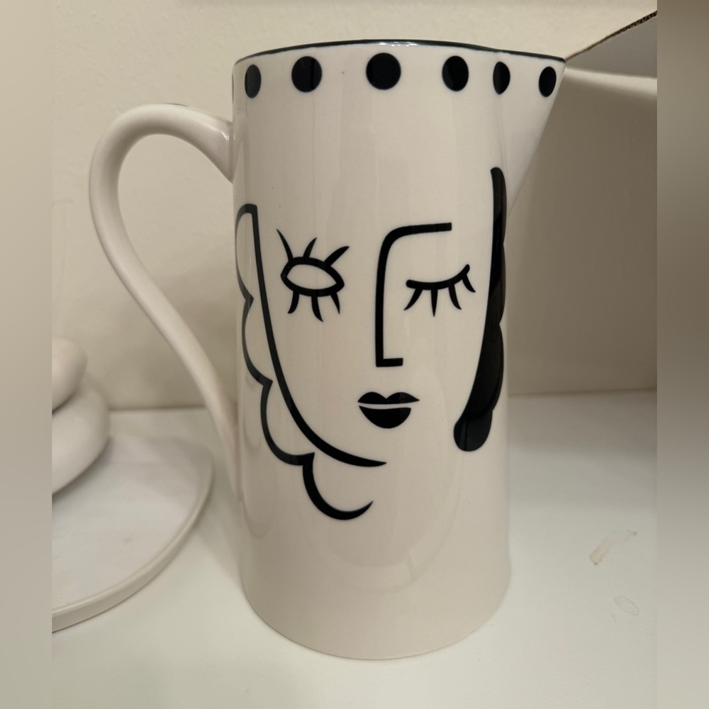 Hobby Lobby pitcher vase home decor neutral ink society collection abstract face